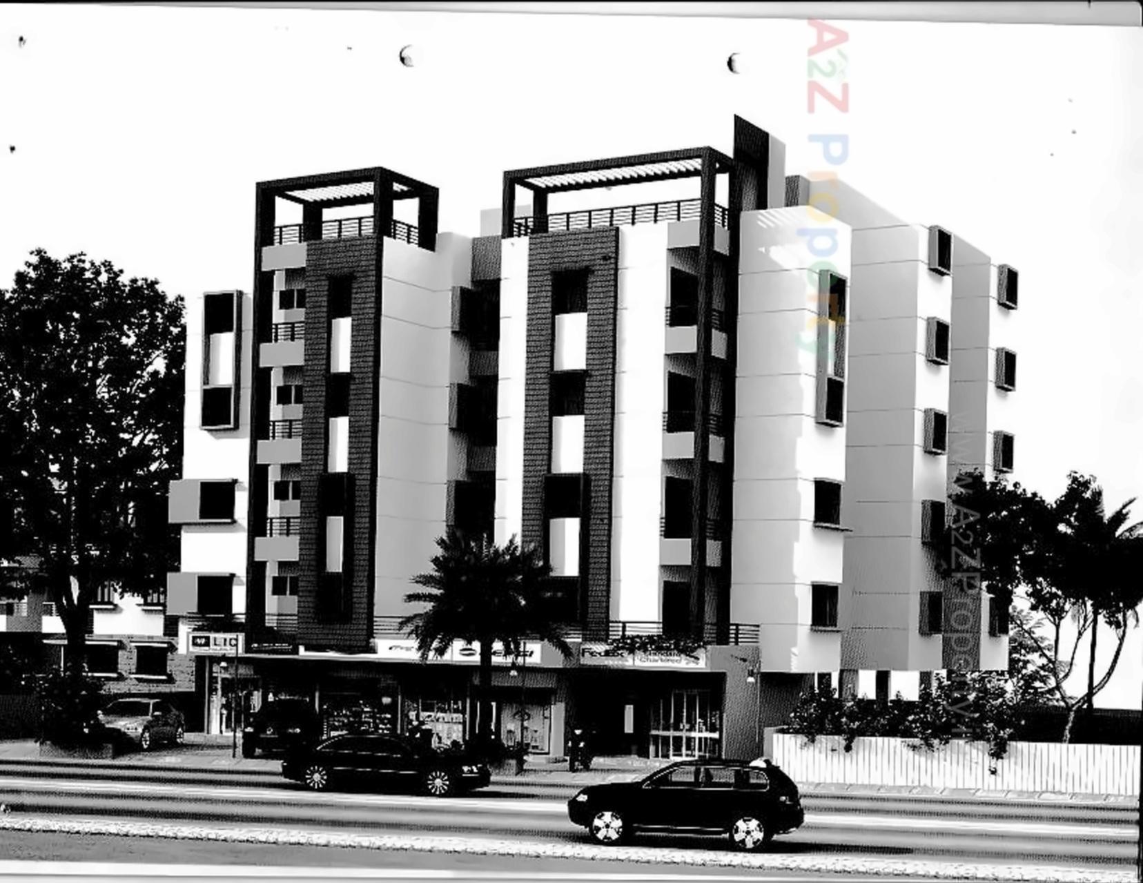 3D Elevation of real estate project Apex Tower located at Kasba, Vadodara, Gujarat