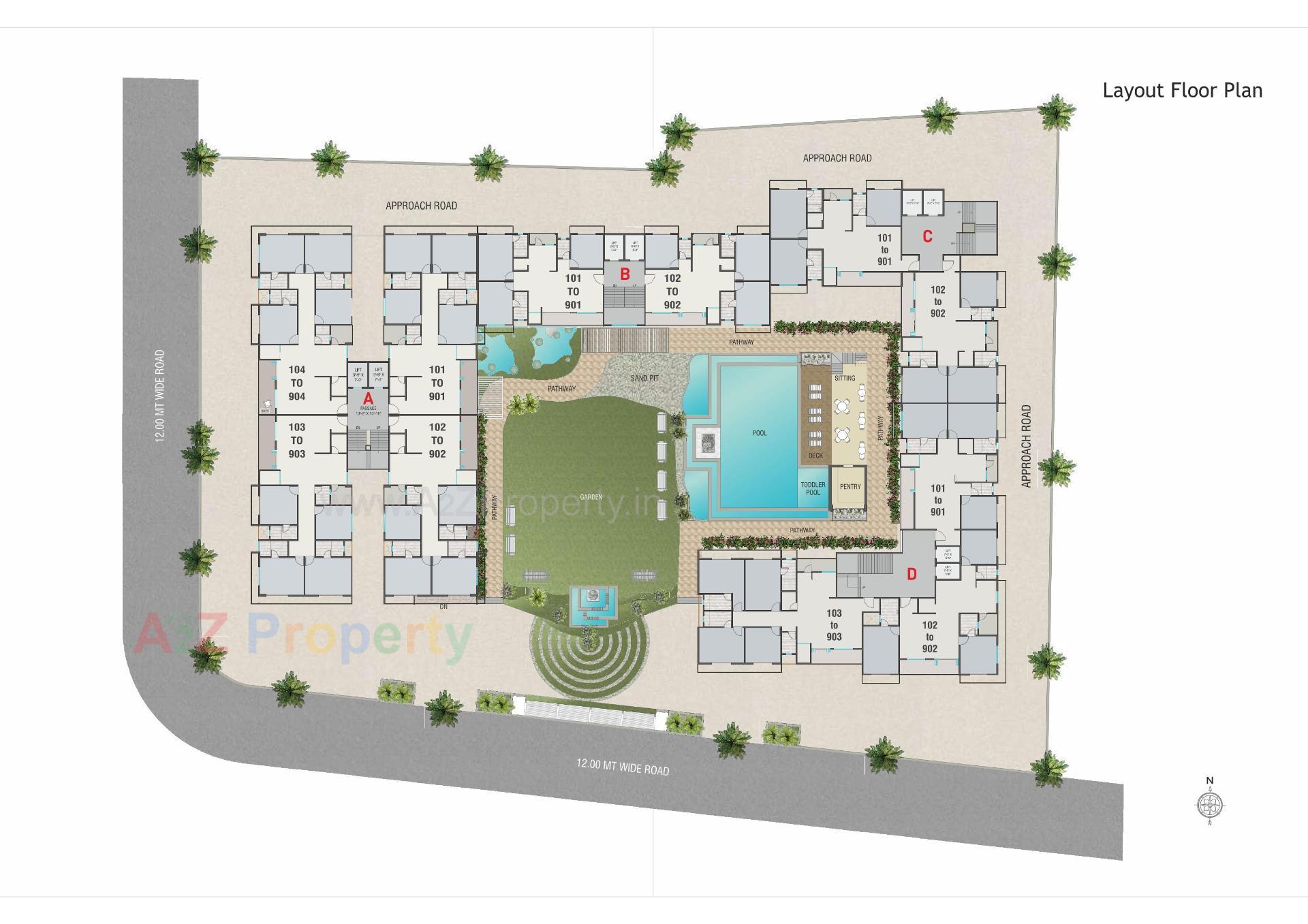 Layout of real estate project Aranya located at Vemali, Vadodara, Gujarat