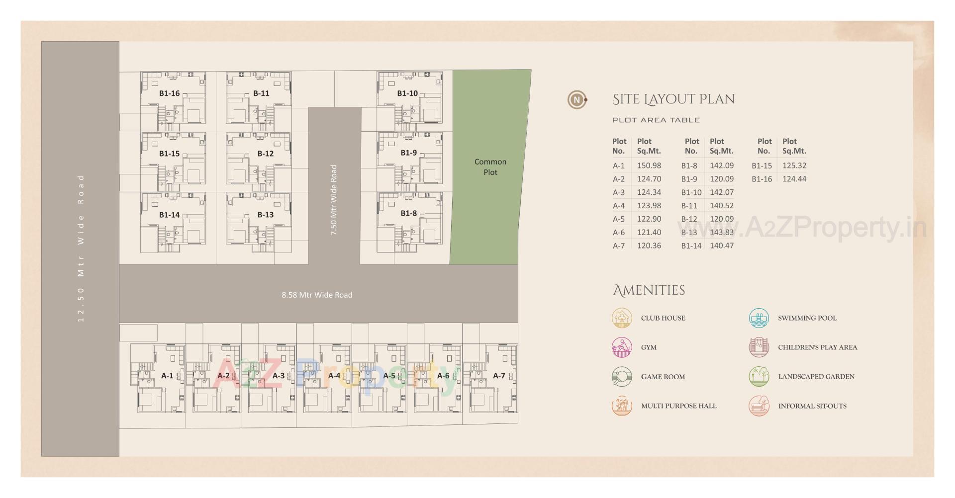 Layout of real estate project Aranya One4 located at Bhayli, Vadodara, Gujarat