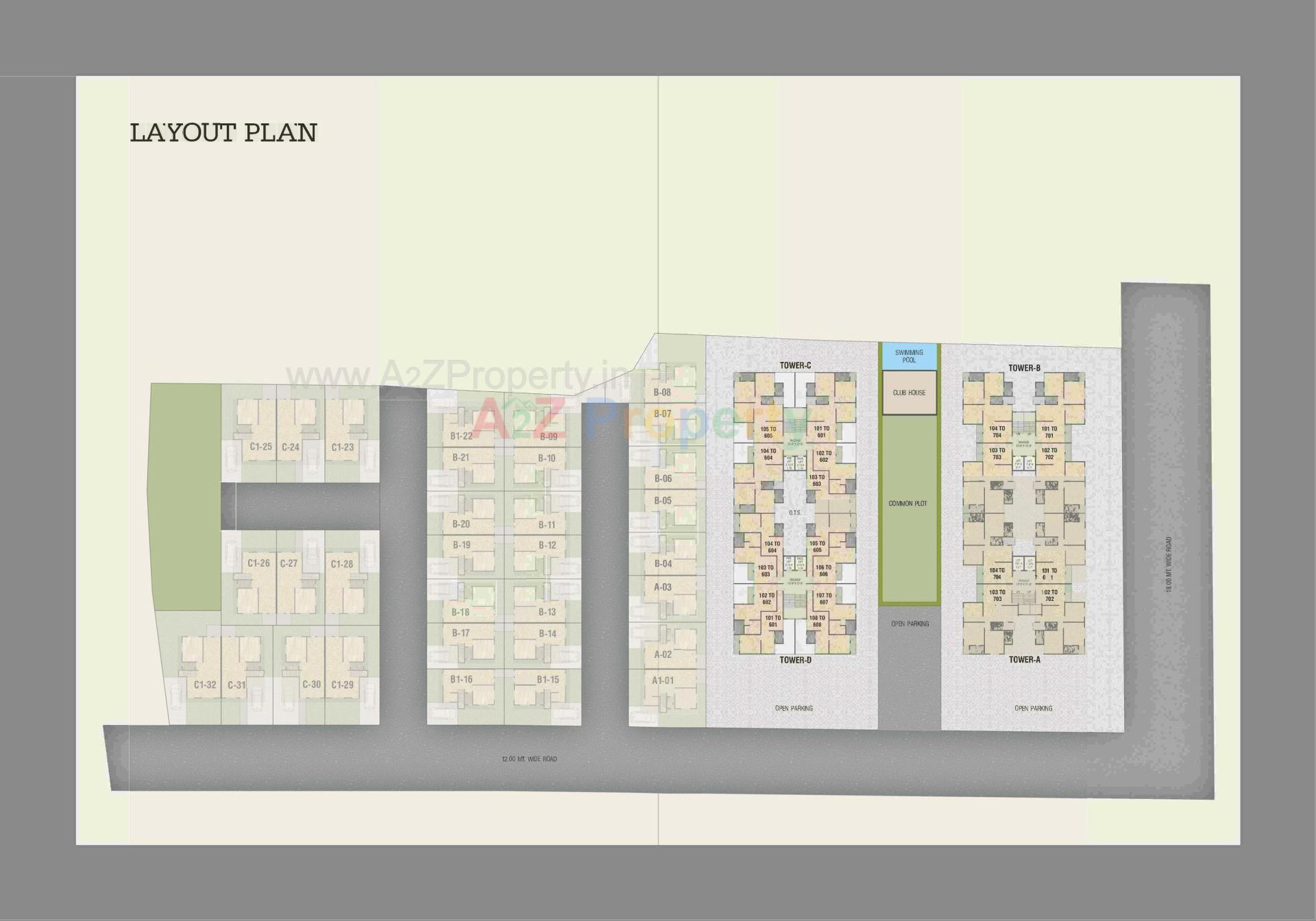 Layout of real estate project Aranya One located at Bhayli, Vadodara, Gujarat