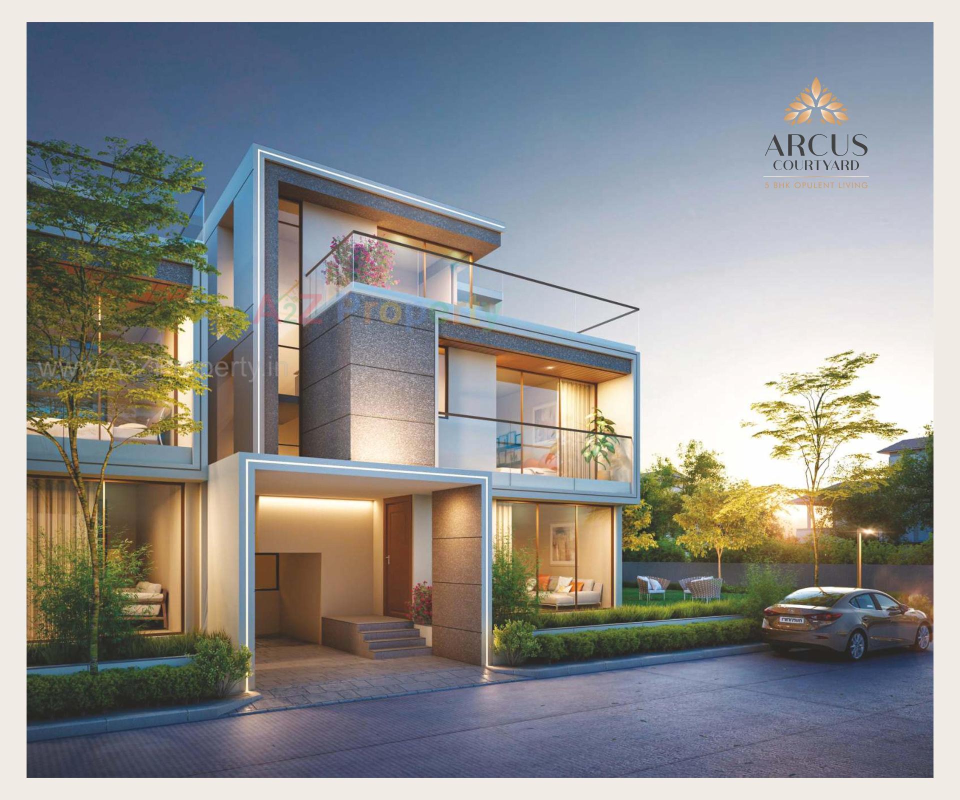 3D Elevation of real estate project Arcus Courtyard located at Bhayli, Vadodara, Gujarat
