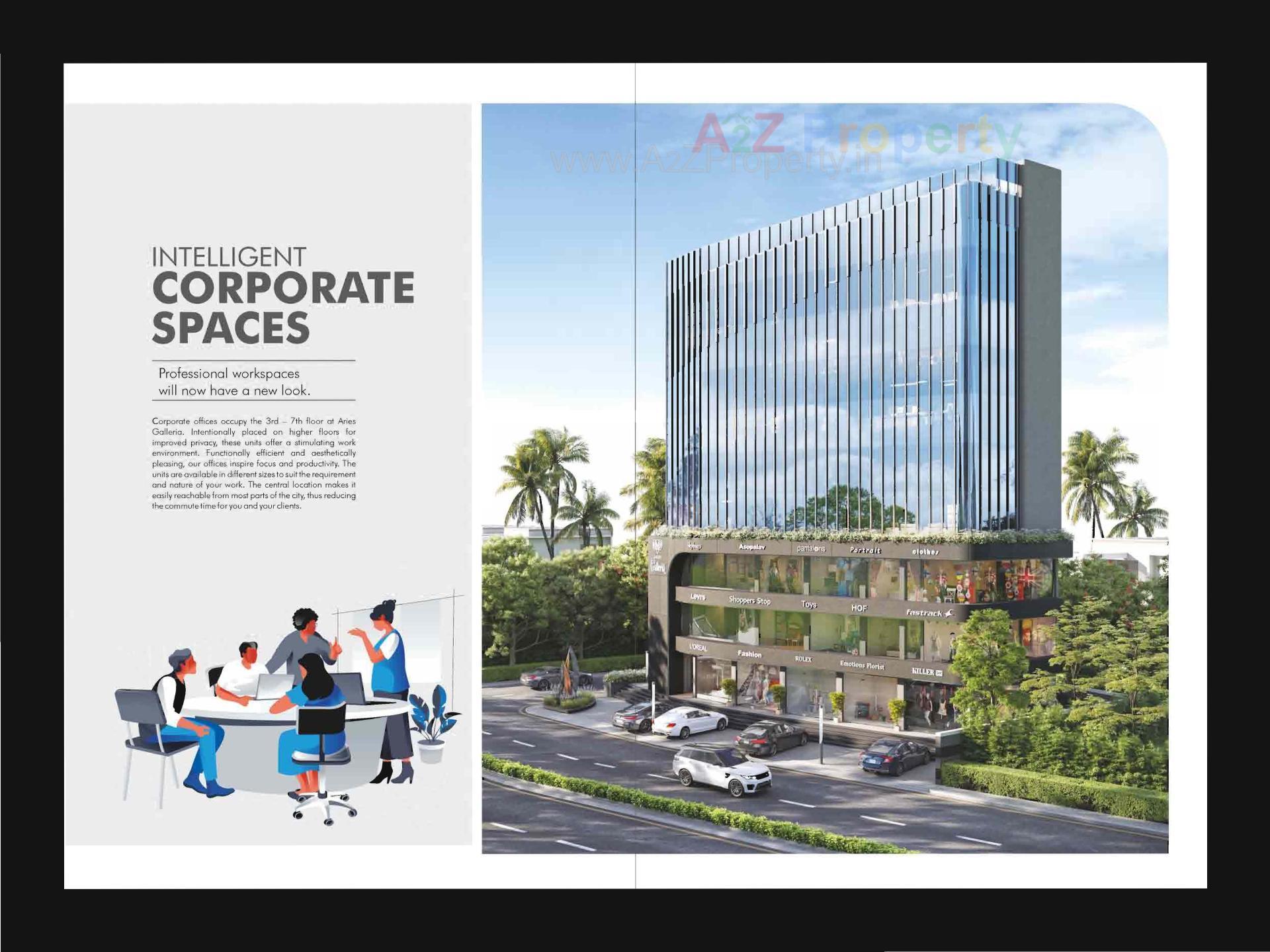 3D Elevation of real estate project Aries Galleria located at Tandalja, Vadodara, Gujarat