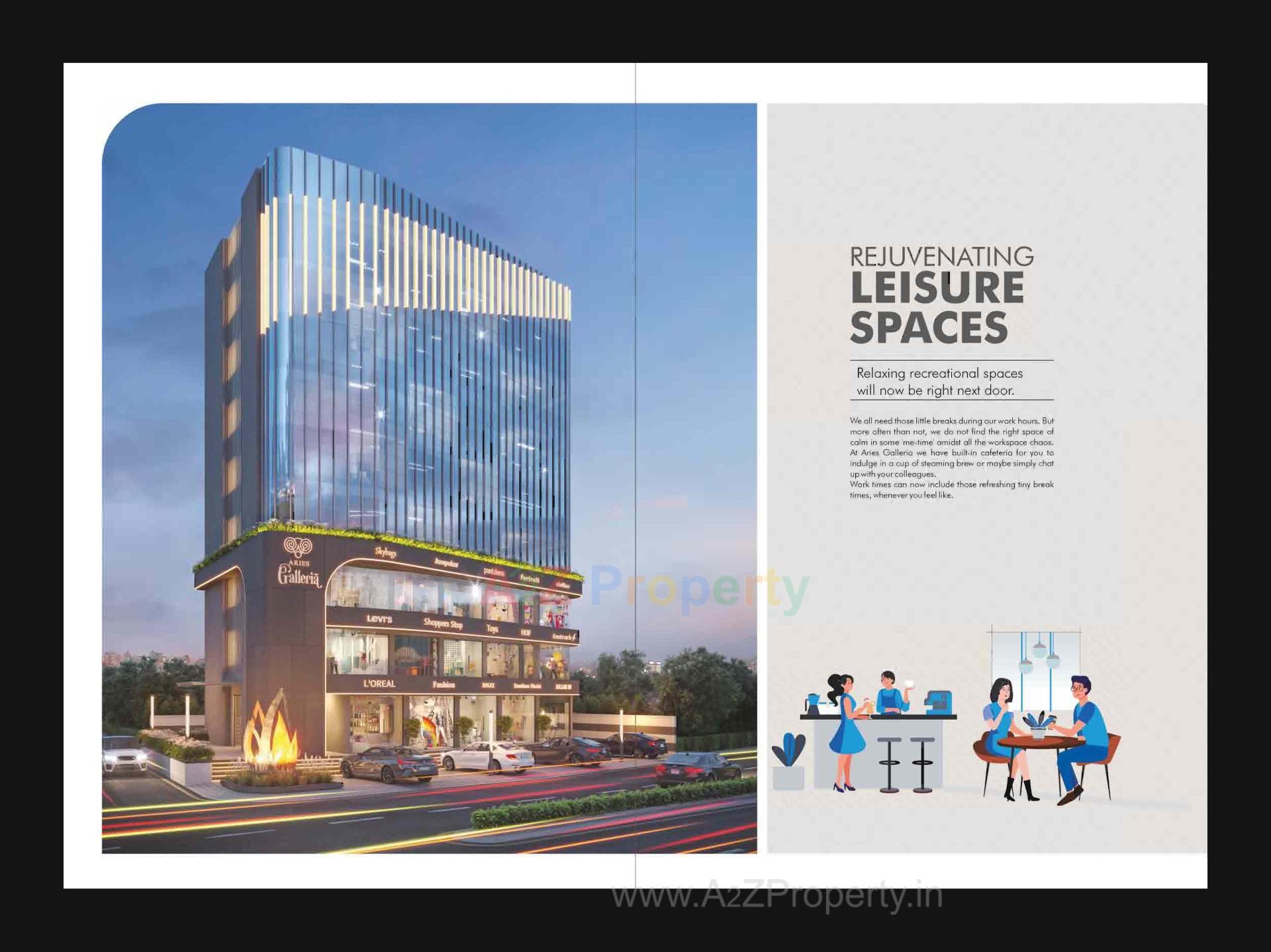 3D Elevation of real estate project Aries Galleria located at Tandalja, Vadodara, Gujarat