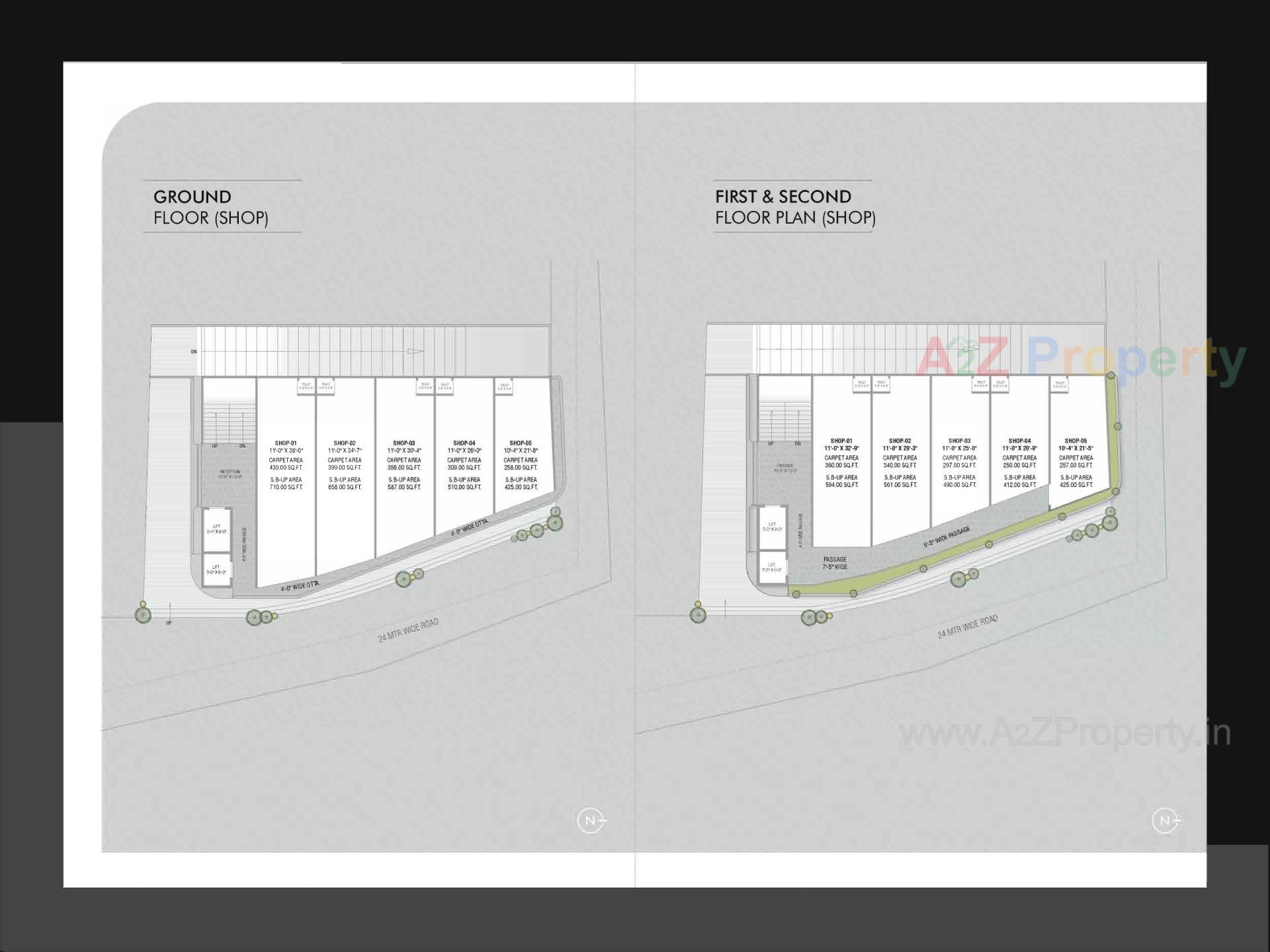 Layout of real estate project Aries Galleria located at Tandalja, Vadodara, Gujarat