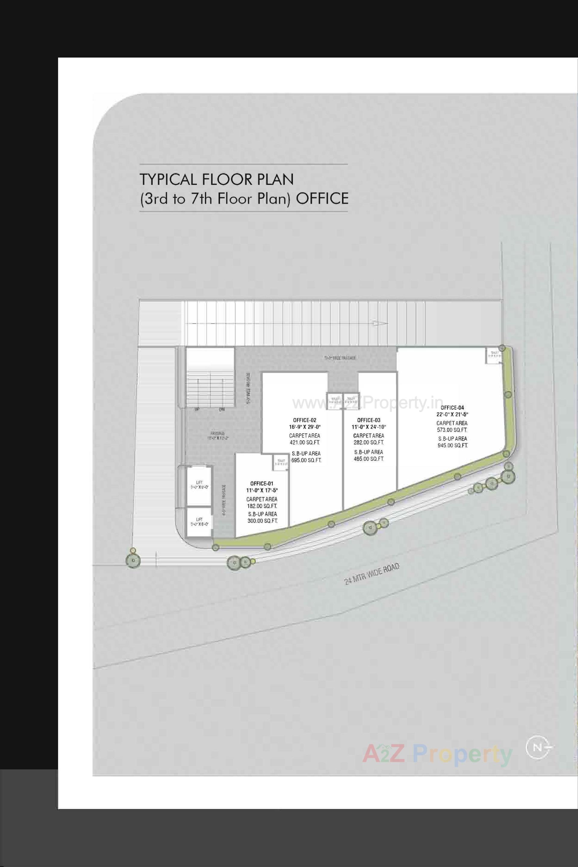 Layout of real estate project Aries Galleria located at Tandalja, Vadodara, Gujarat