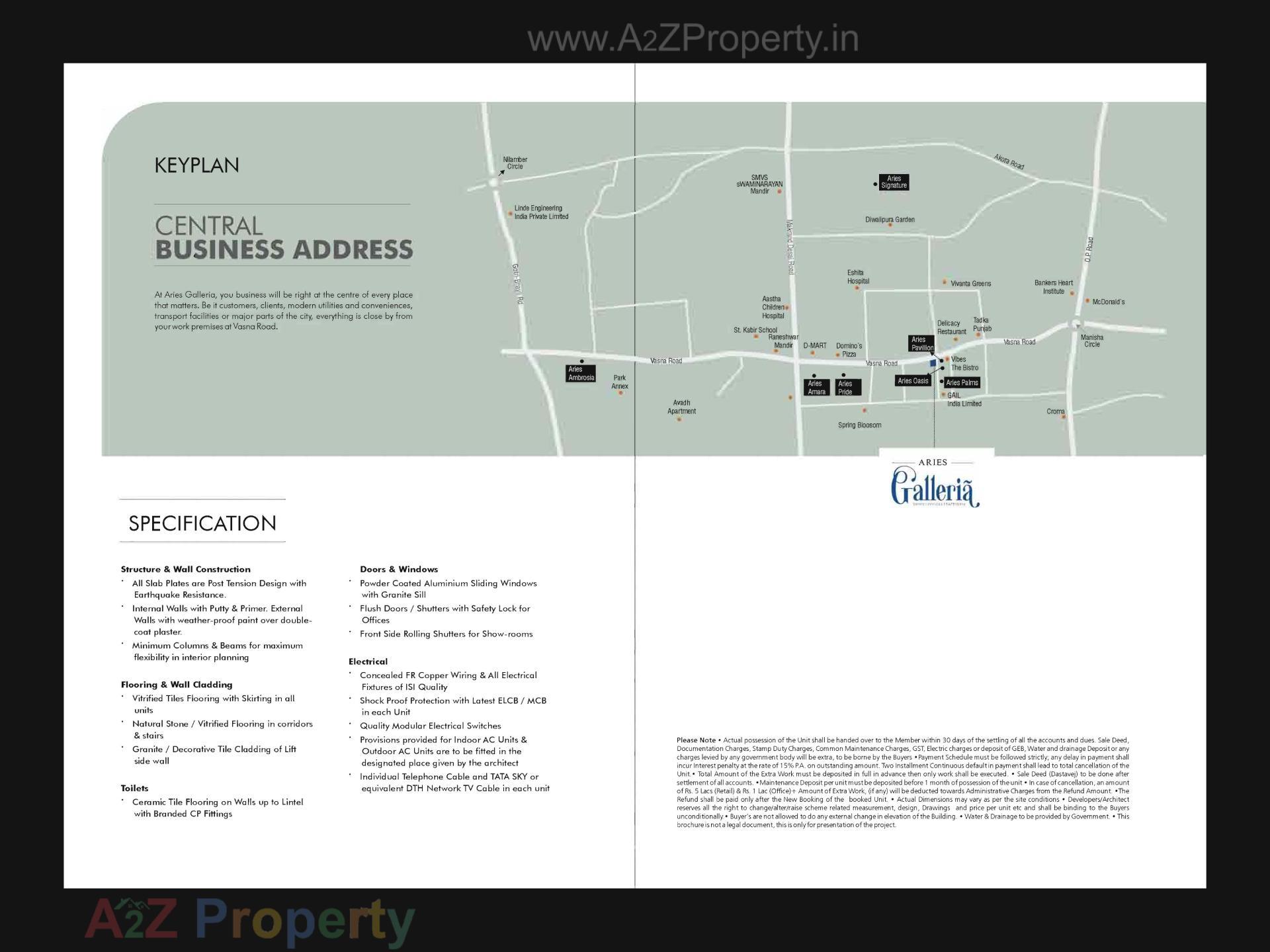  of real estate project Aries Galleria located at Tandalja, Vadodara, Gujarat
