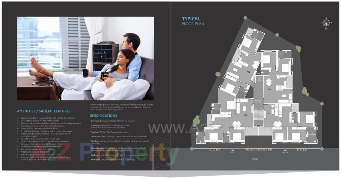 Layout of real estate project Aries Upscale located at Wadiwadi, Vadodara, Gujarat