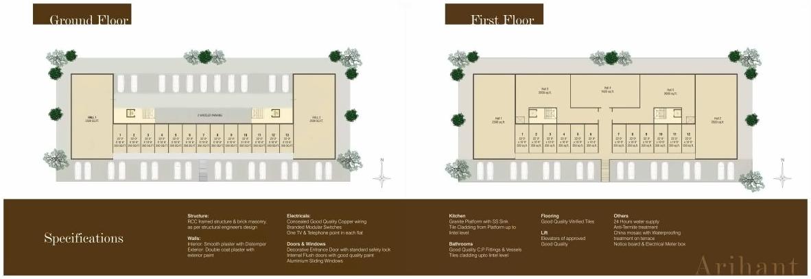 Layout of real estate project Arihant Complex located at Padra, Vadodara, Gujarat