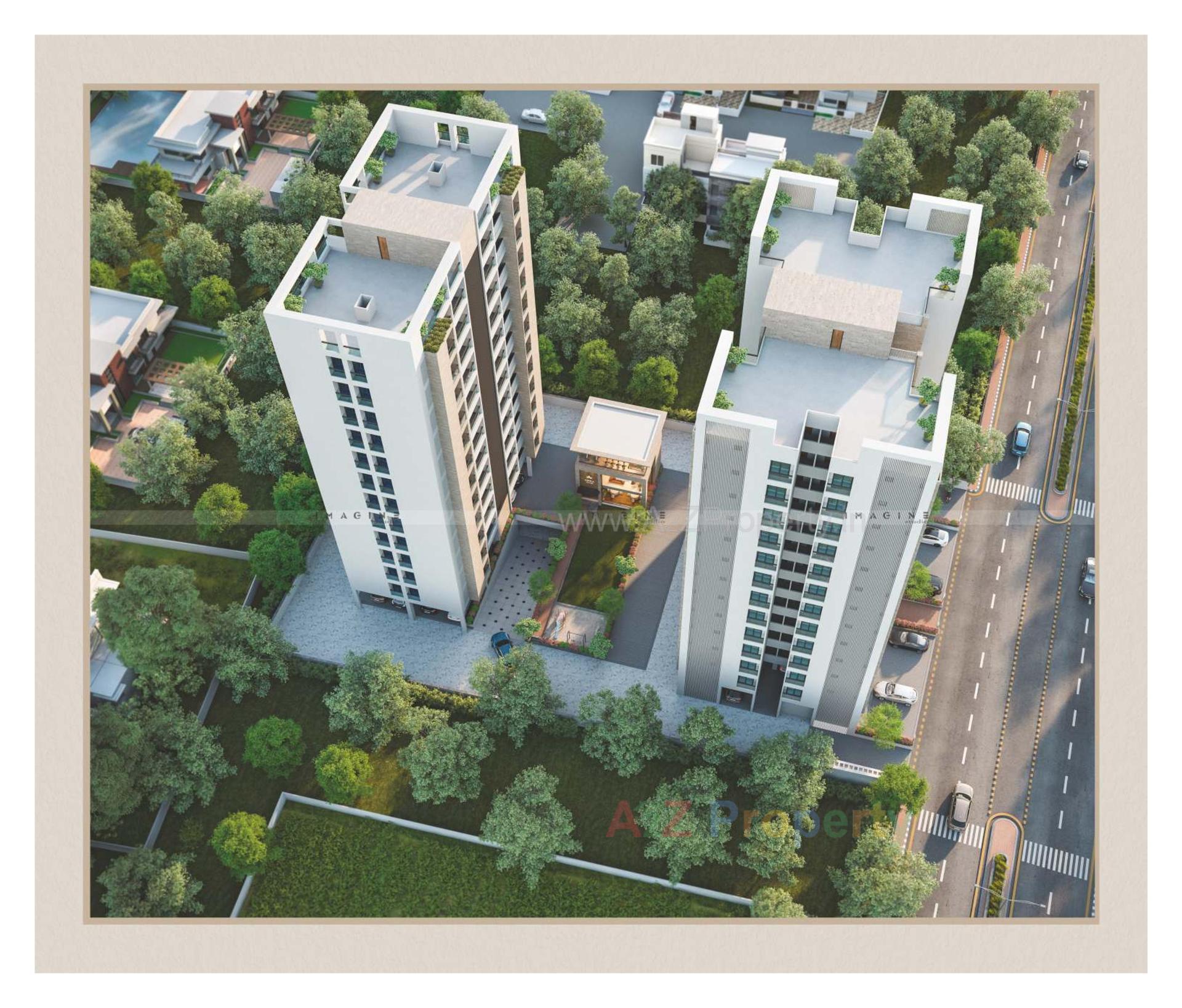 3D Elevation of real estate project Arika located at Bhayali, Vadodara, Gujarat
