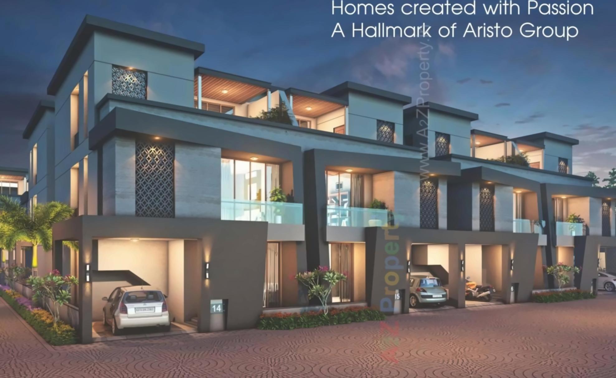 3D Elevation of real estate project Aristo located at Bhayli, Vadodara, Gujarat