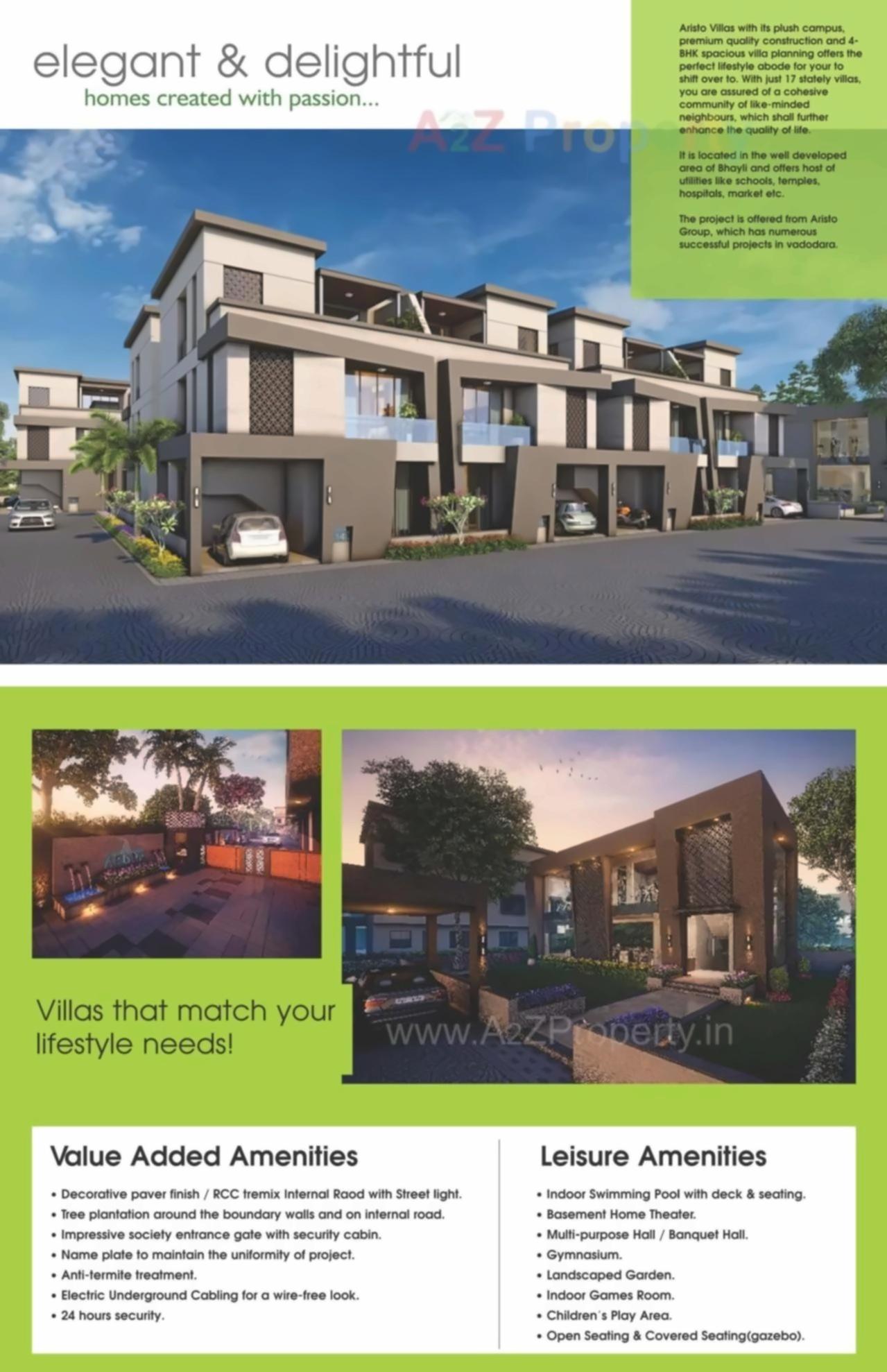 3D Elevation of real estate project Aristo located at Bhayli, Vadodara, Gujarat