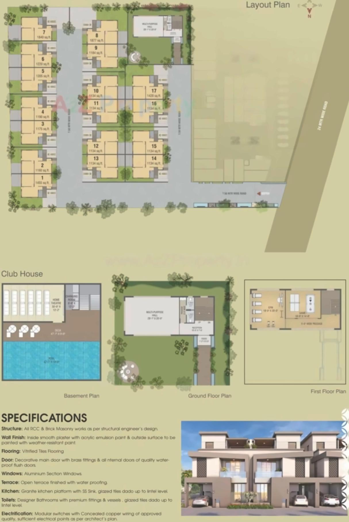 Layout of real estate project Aristo located at Bhayli, Vadodara, Gujarat