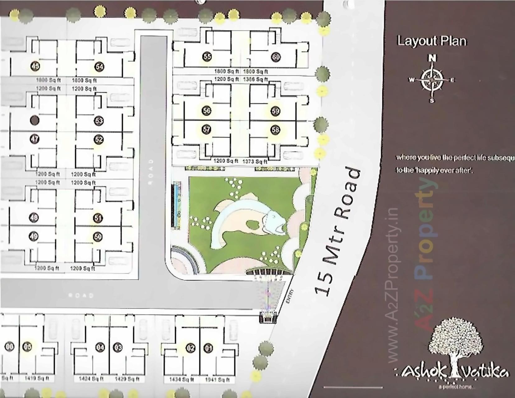 Layout of real estate project Ashok Vatika located at Bill, Vadodara, Gujarat