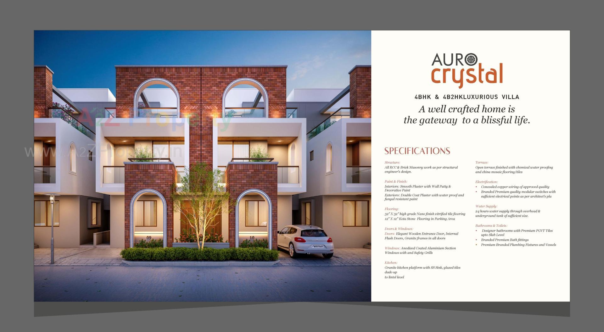 3D Elevation of real estate project Auro Crystal located at Manjalpur, Vadodara, Gujarat
