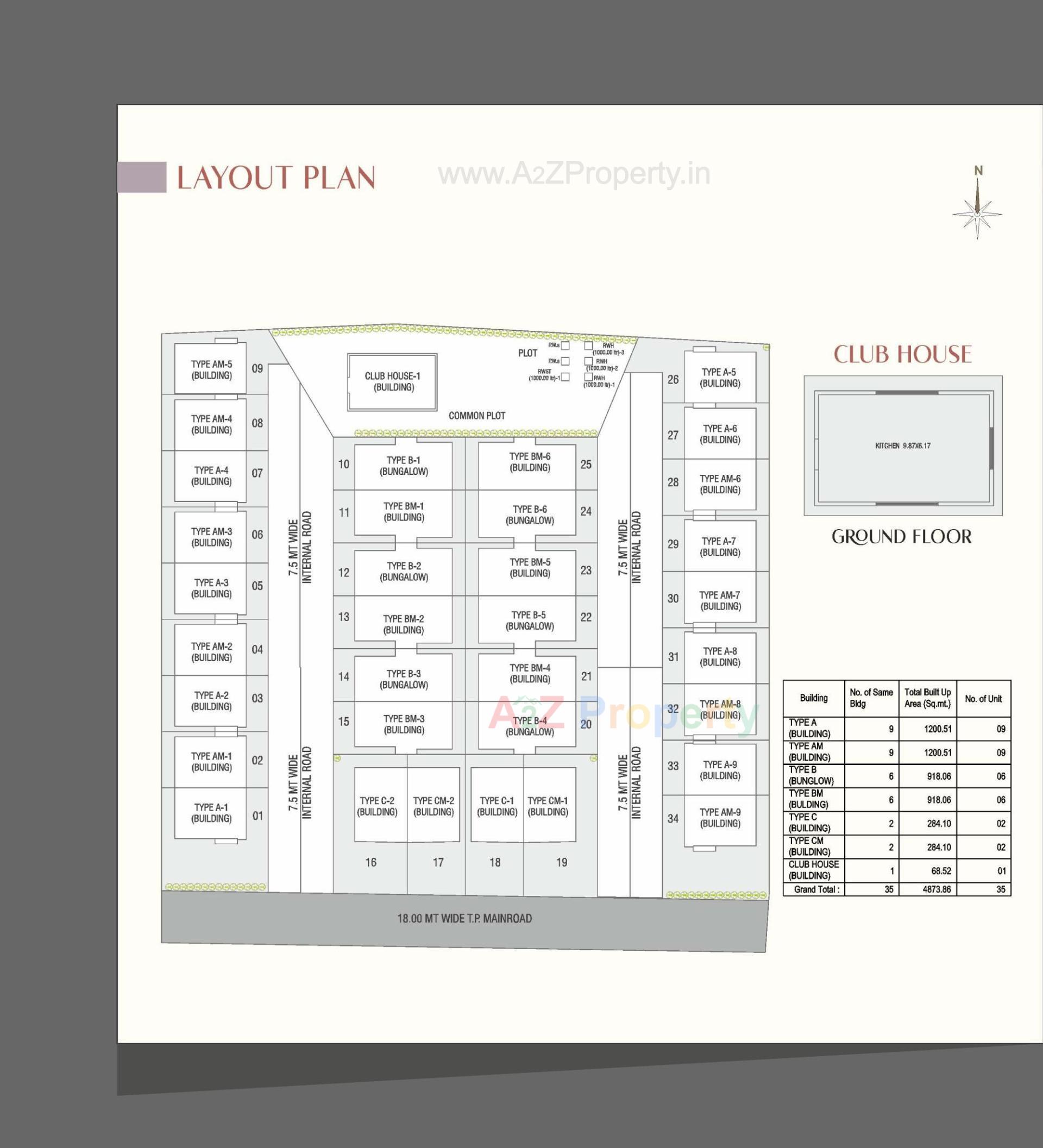 Layout of real estate project Auro Crystal located at Manjalpur, Vadodara, Gujarat
