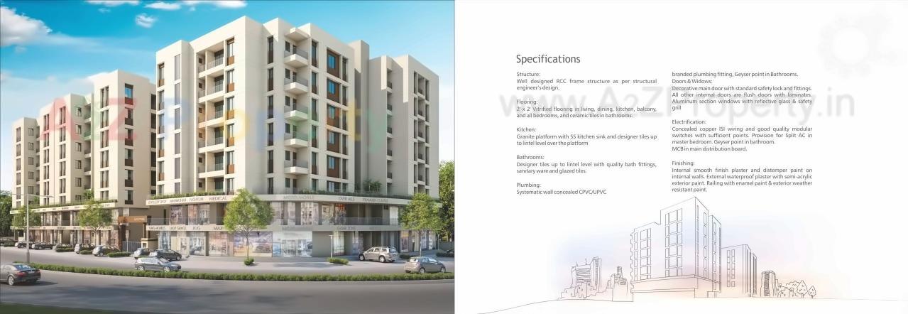 3D Elevation of real estate project Auro Prime located at Bill, Vadodara, Gujarat