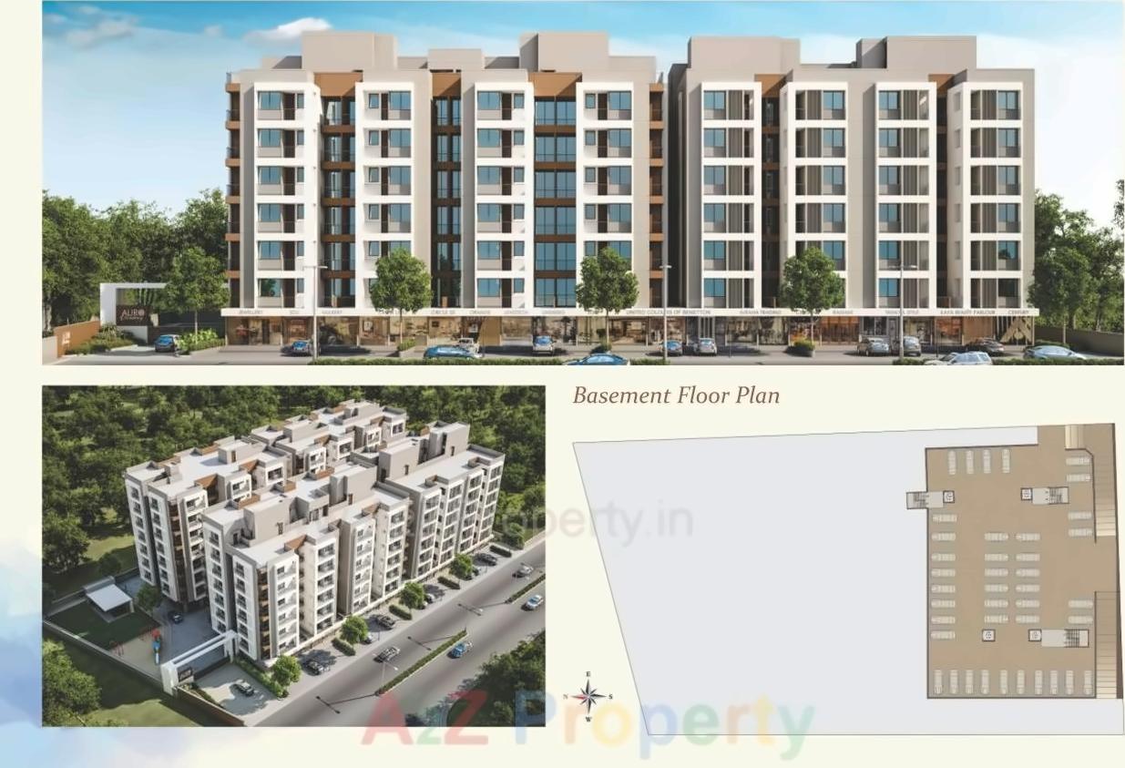 3D Elevation of real estate project Auro Residency located at Bill, Vadodara, Gujarat