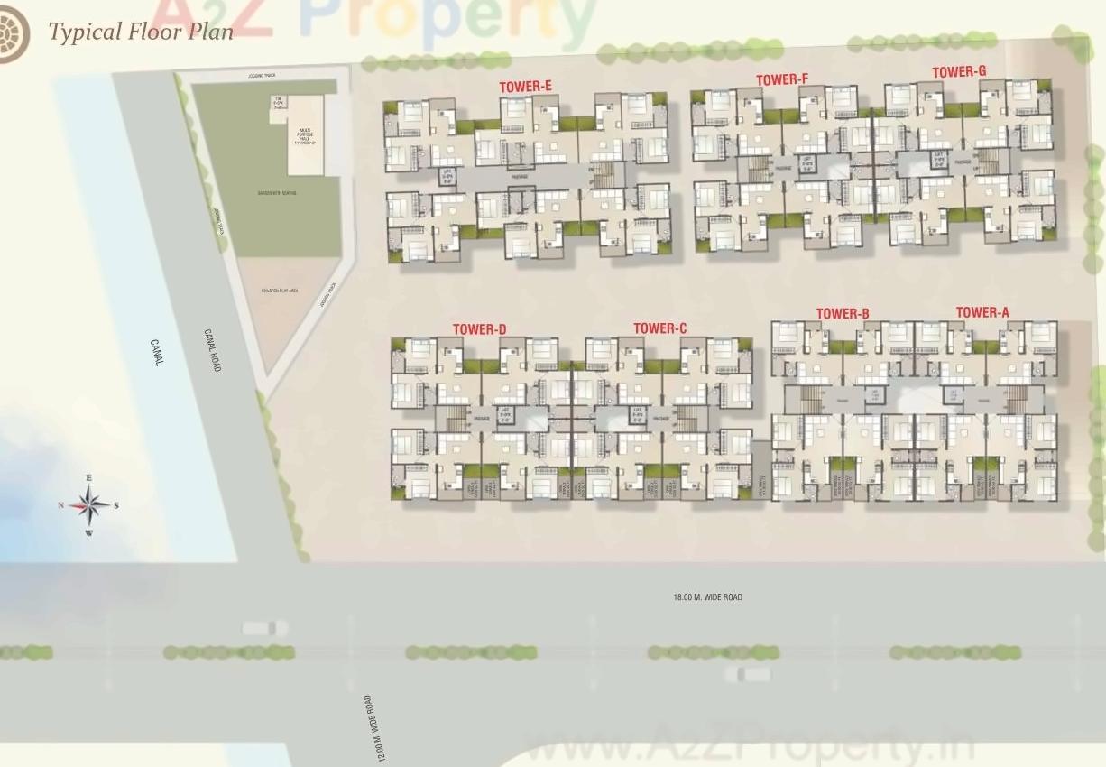 Layout of real estate project Auro Residency located at Bill, Vadodara, Gujarat