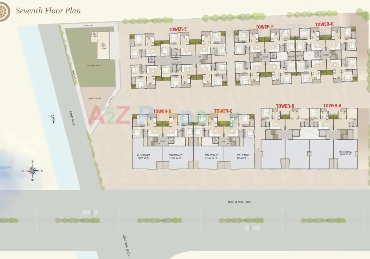 Layout of real estate project Auro Residency located at Bill, Vadodara, Gujarat