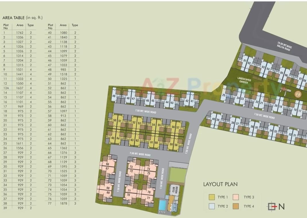 Layout of real estate project Auroville located at Kalali, Vadodara, Gujarat