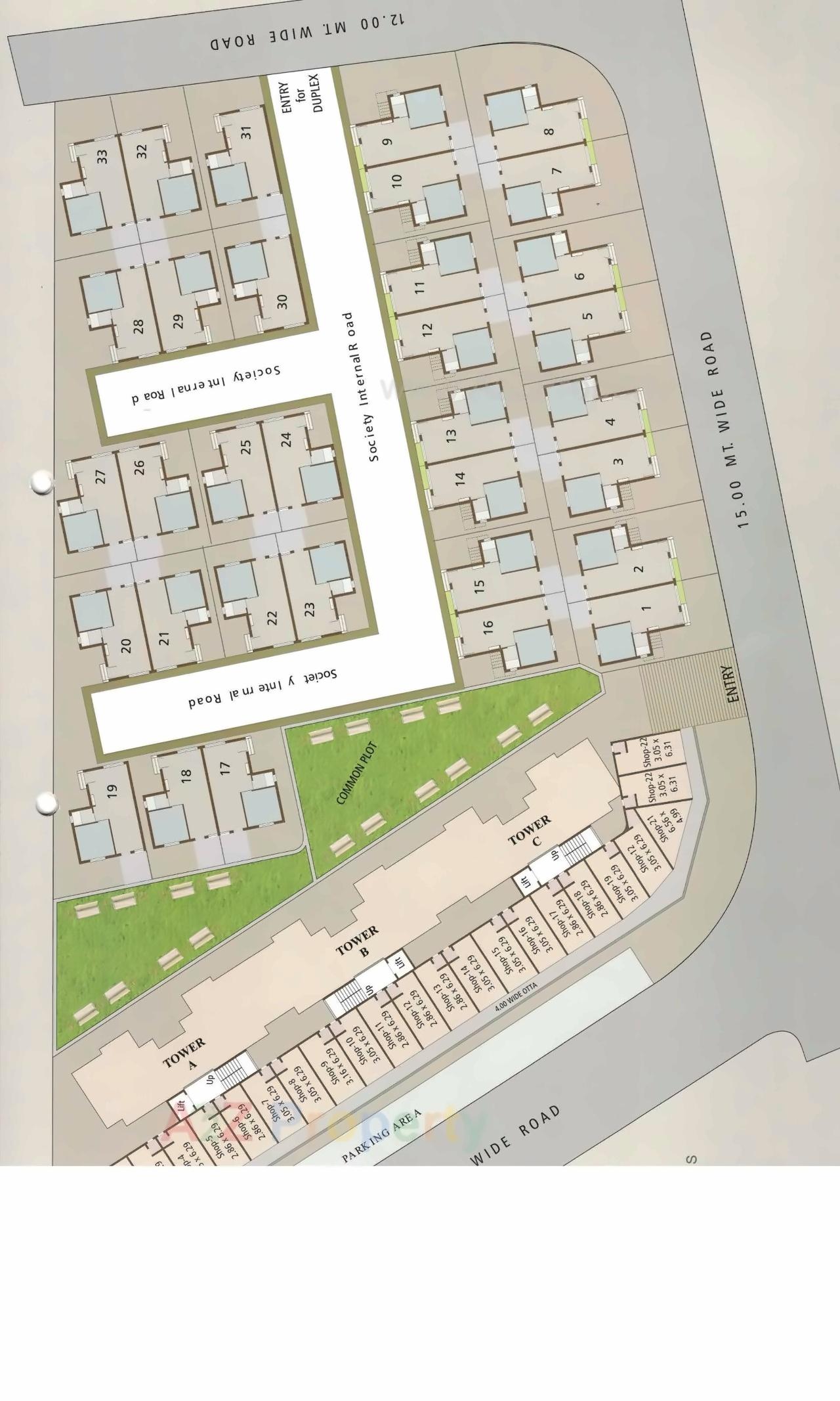 Layout of real estate project Avadh City located at Sayajipura, Vadodara, Gujarat