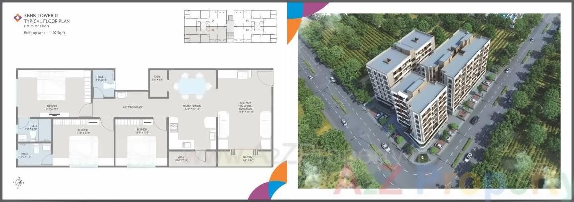 Layout of real estate project Avadh Heights located at Sevasi, Vadodara, Gujarat