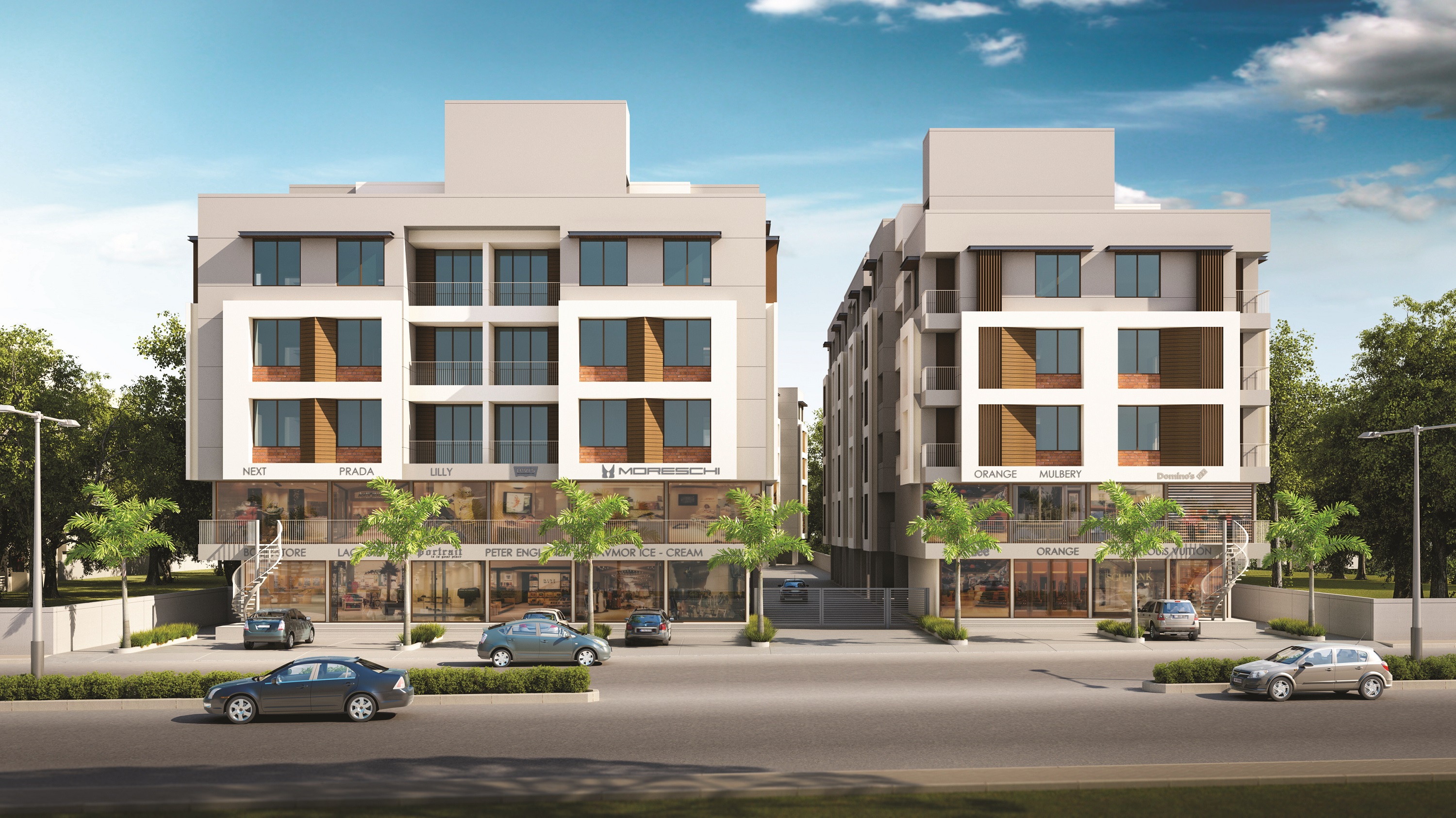 3D Elevation of real estate project Avadh Resicom located at Vadsar, Vadodara, Gujarat