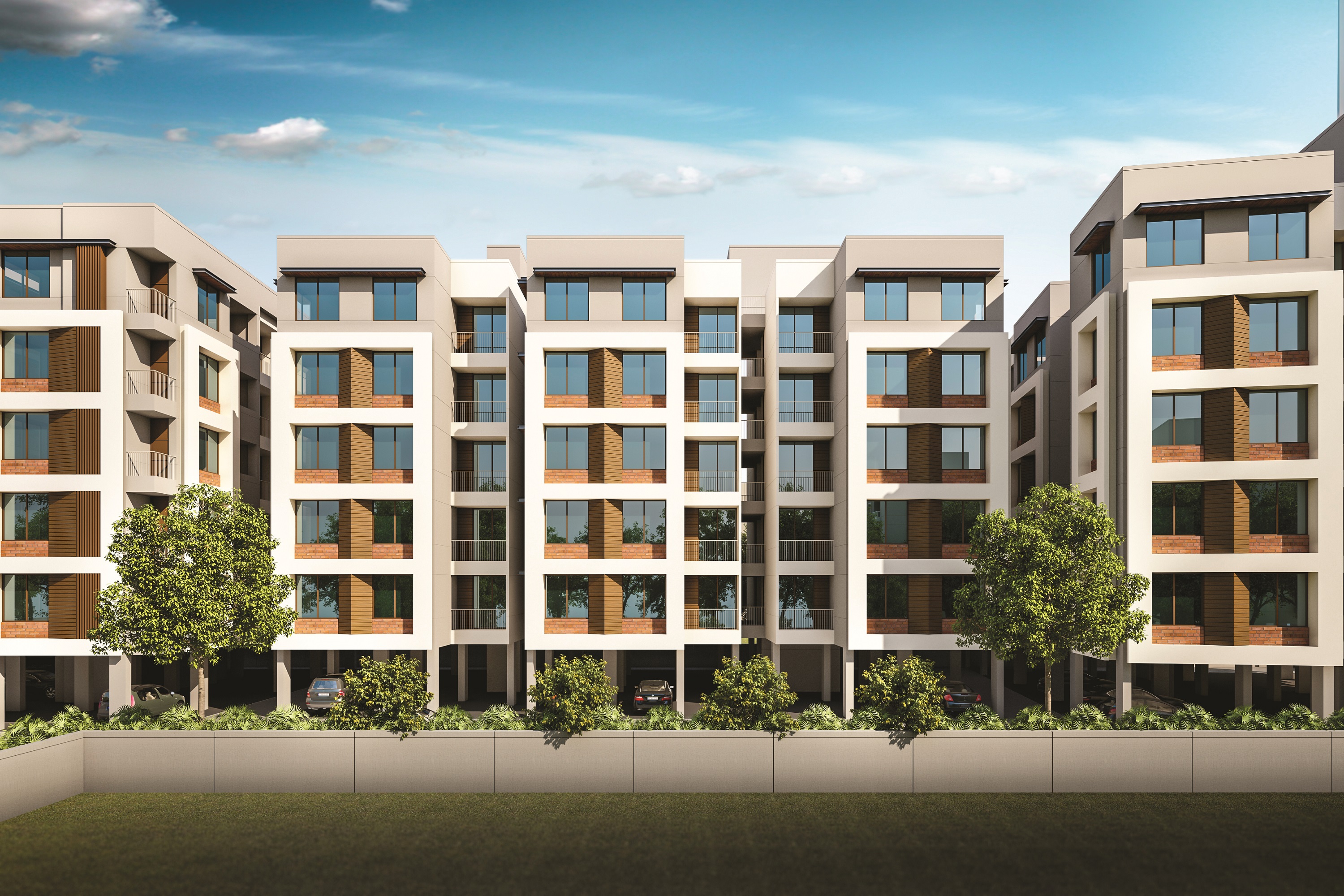 3D Elevation of real estate project Avadh Resicom located at Vadsar, Vadodara, Gujarat