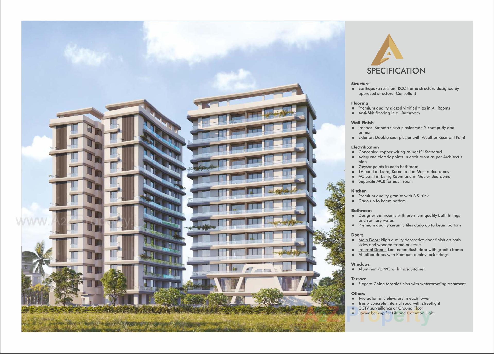 3D Elevation of real estate project Avion Sky located at Gorwa, Vadodara, Gujarat
