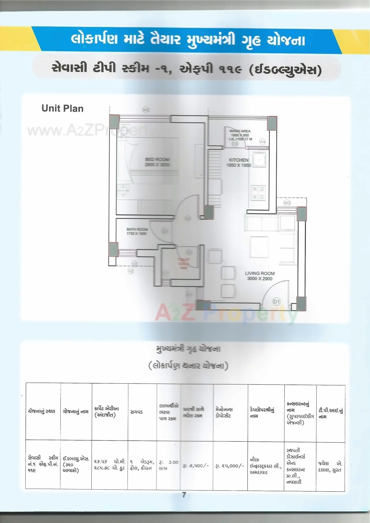 Layout of real estate project Bajpai Nagar  Sewasi located at Sevasi, Vadodara, Gujarat