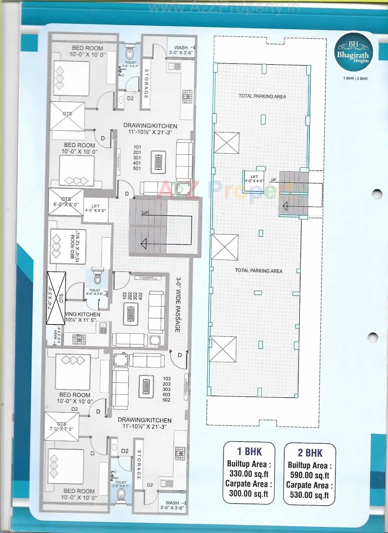 Layout of real estate project Bhagirath Heights located at Sayajipura, Vadodara, Gujarat