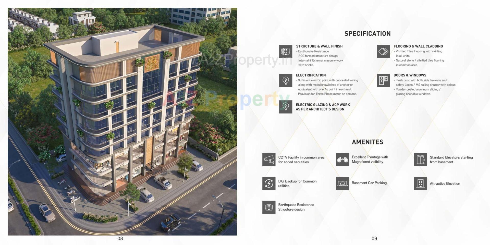 3D Elevation of real estate project Bliss Empire located at Tarsali, Vadodara, Gujarat