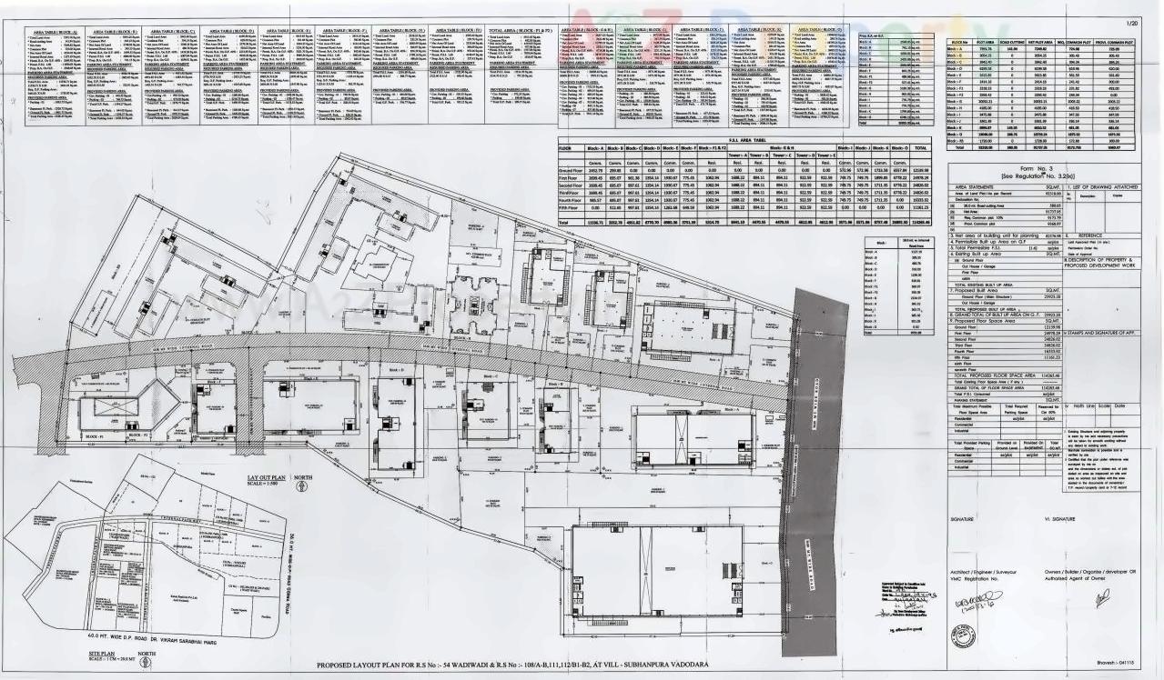 Layout of real estate project Block C Jhaveri House located at Subhanpura, Vadodara, Gujarat