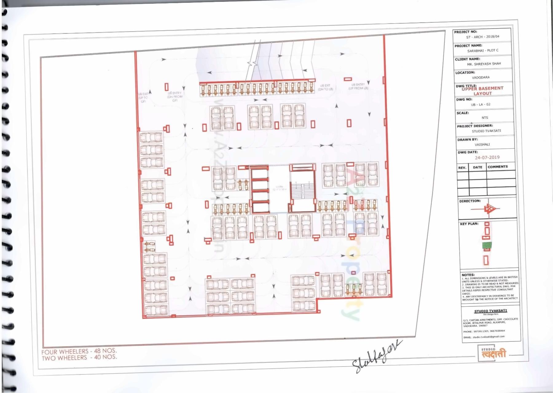 Layout of real estate project Block C Square located at Subhanpura, Vadodara, Gujarat