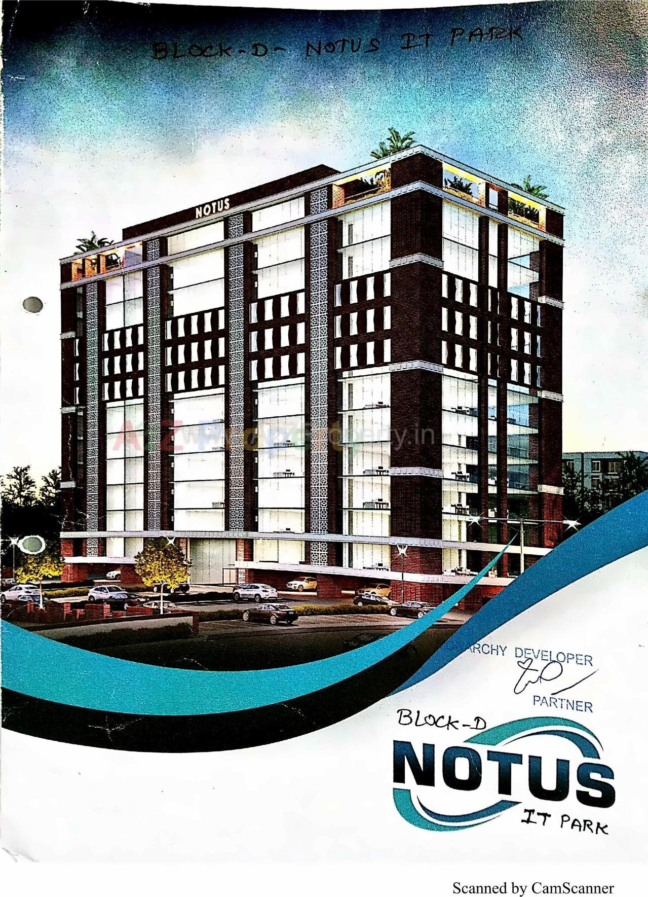 3D Elevation of real estate project Block D Notus It Park located at Wadi-subhanpura, Vadodara, Gujarat