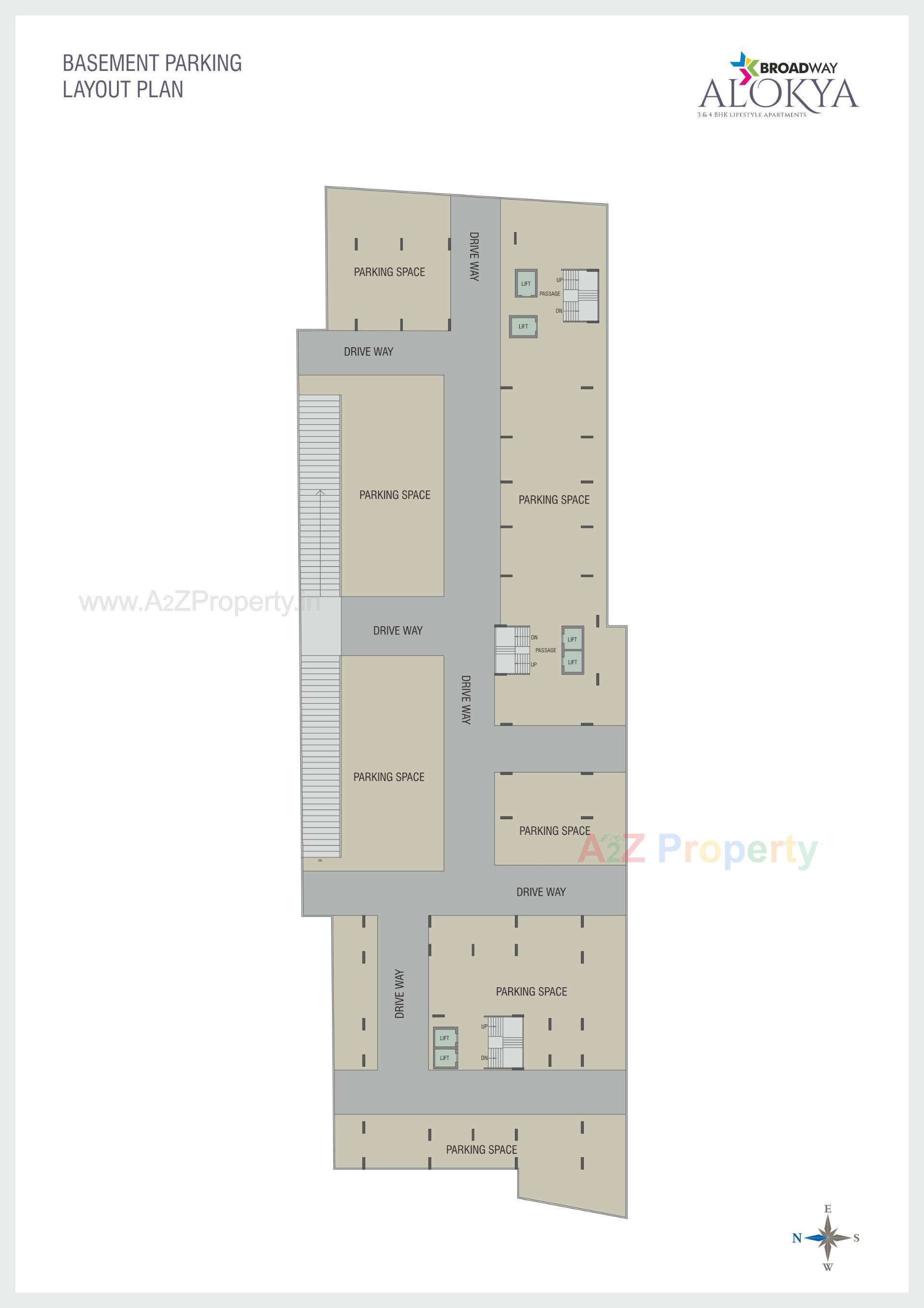 Layout of real estate project Broadway Alokya located at Bhayli, Vadodara, Gujarat
