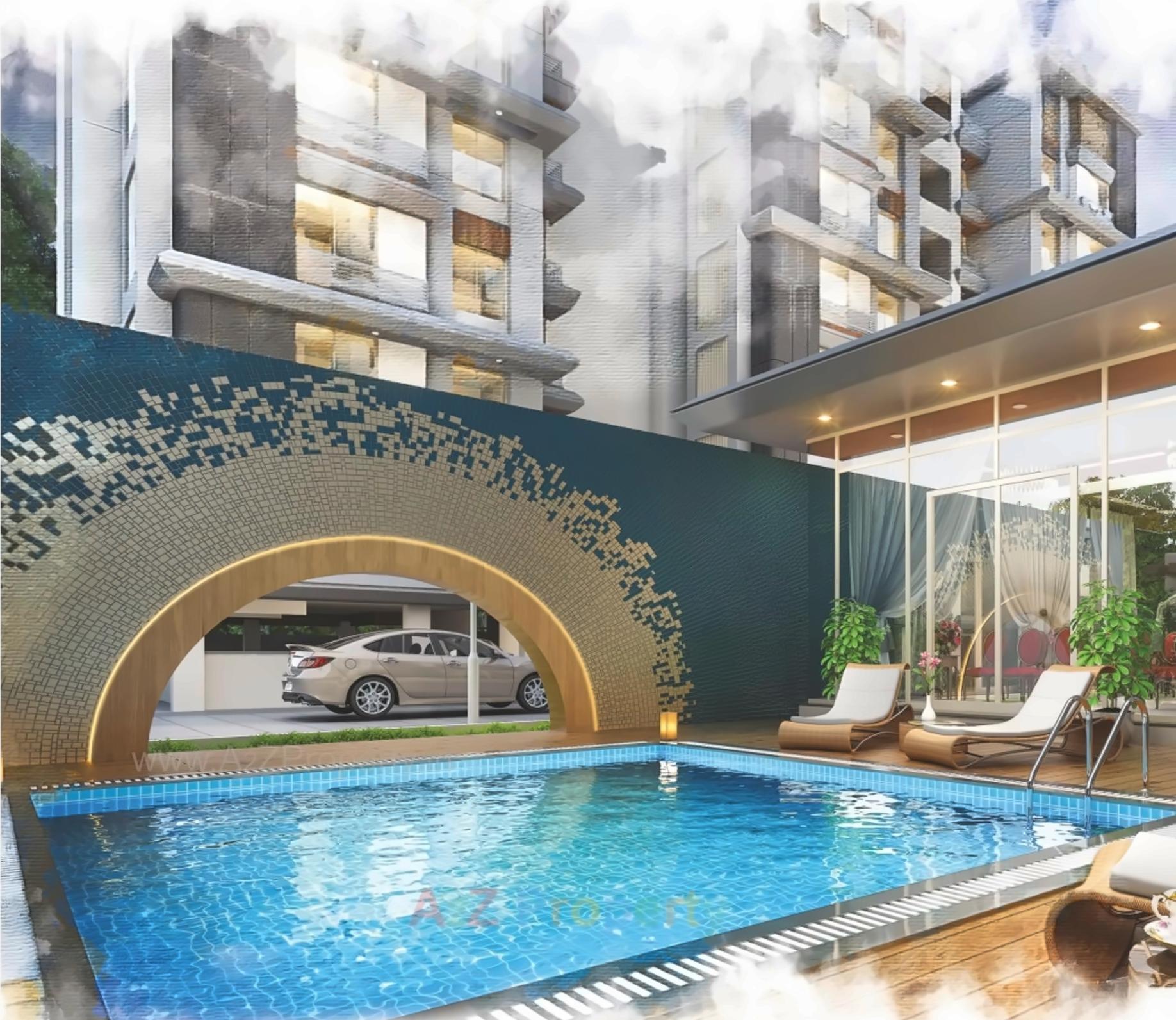 3D Elevation of real estate project Brookfieldz Devbhumi Residency located at Manjalpur, Vadodara, Gujarat