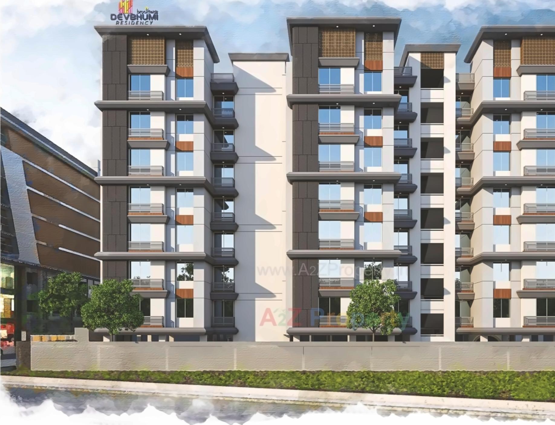 3D Elevation of real estate project Brookfieldz Devbhumi Residency located at Manjalpur, Vadodara, Gujarat
