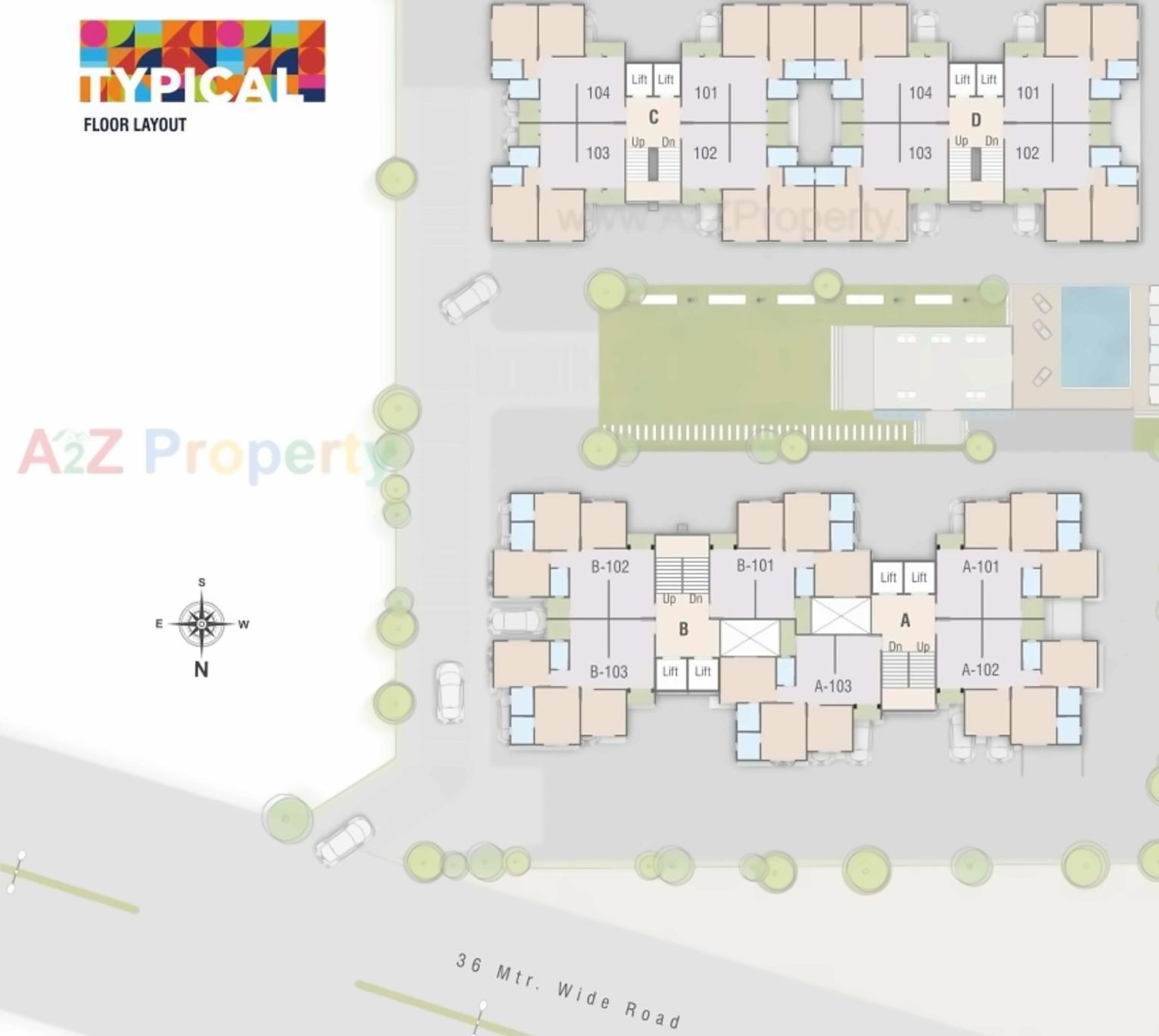 Layout of real estate project Brookfieldz Devbhumi Residency located at Manjalpur, Vadodara, Gujarat