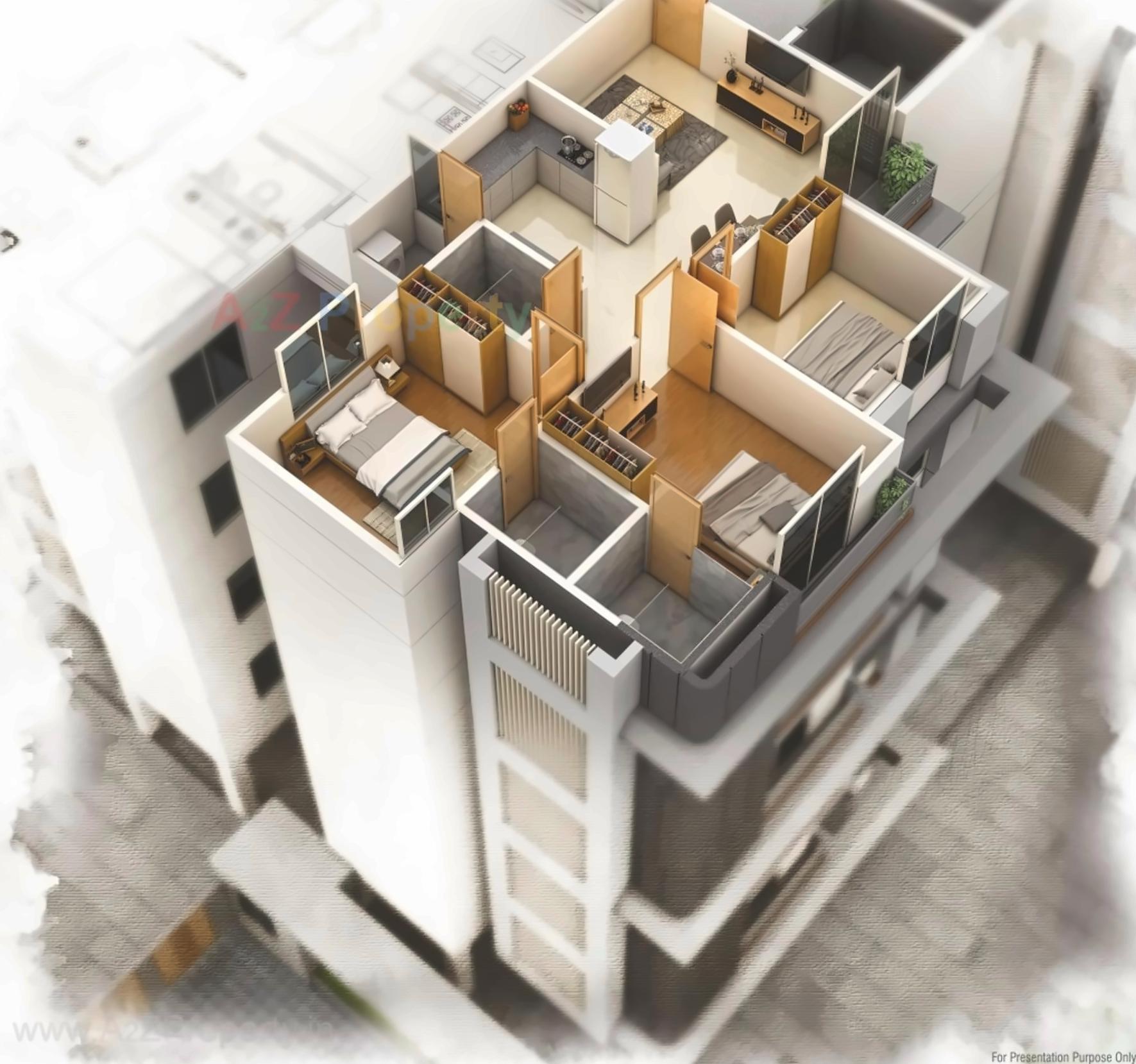 3D Elevation of real estate project Brookfieldz Devbhumi Residency located at Manjalpur, Vadodara, Gujarat