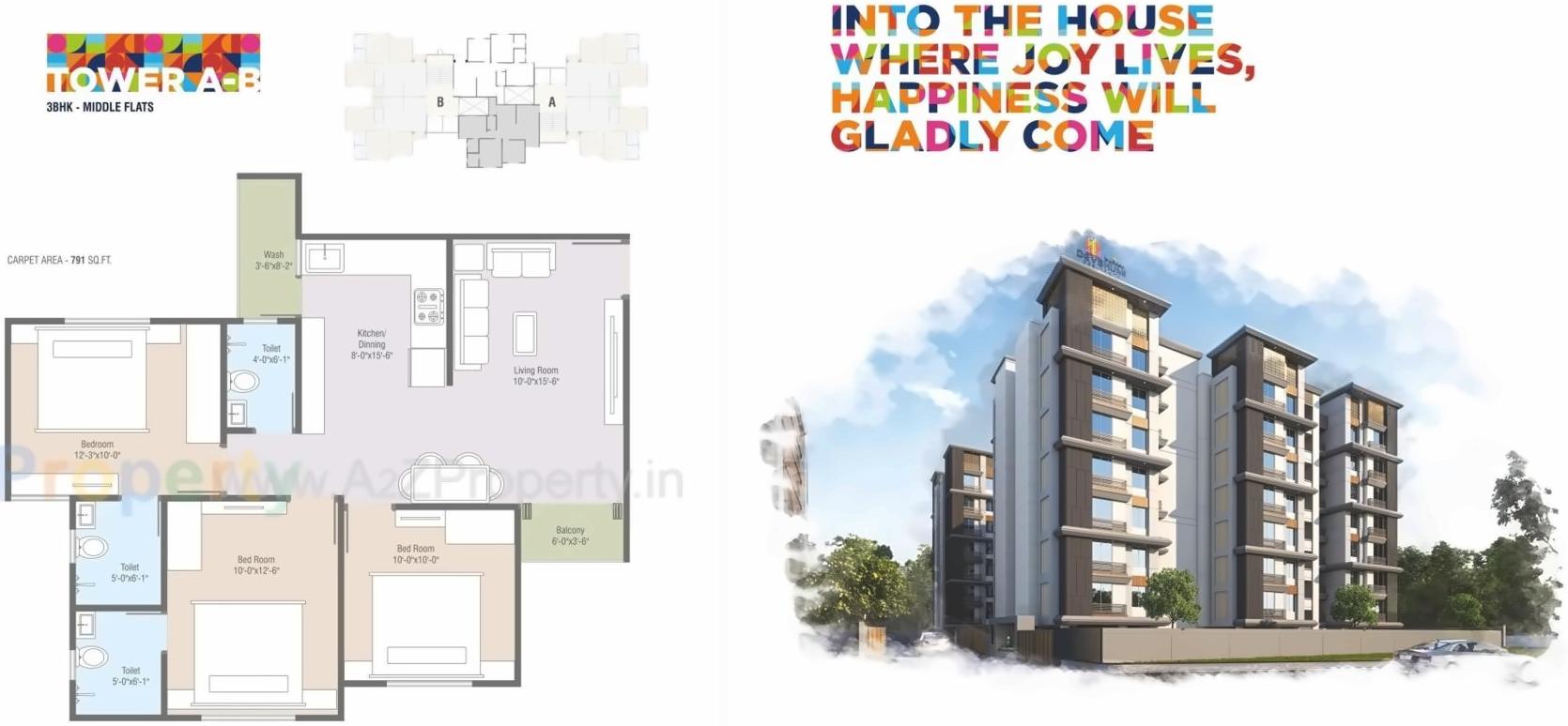 Layout of real estate project Brookfieldz Devbhumi Residency located at Manjalpur, Vadodara, Gujarat