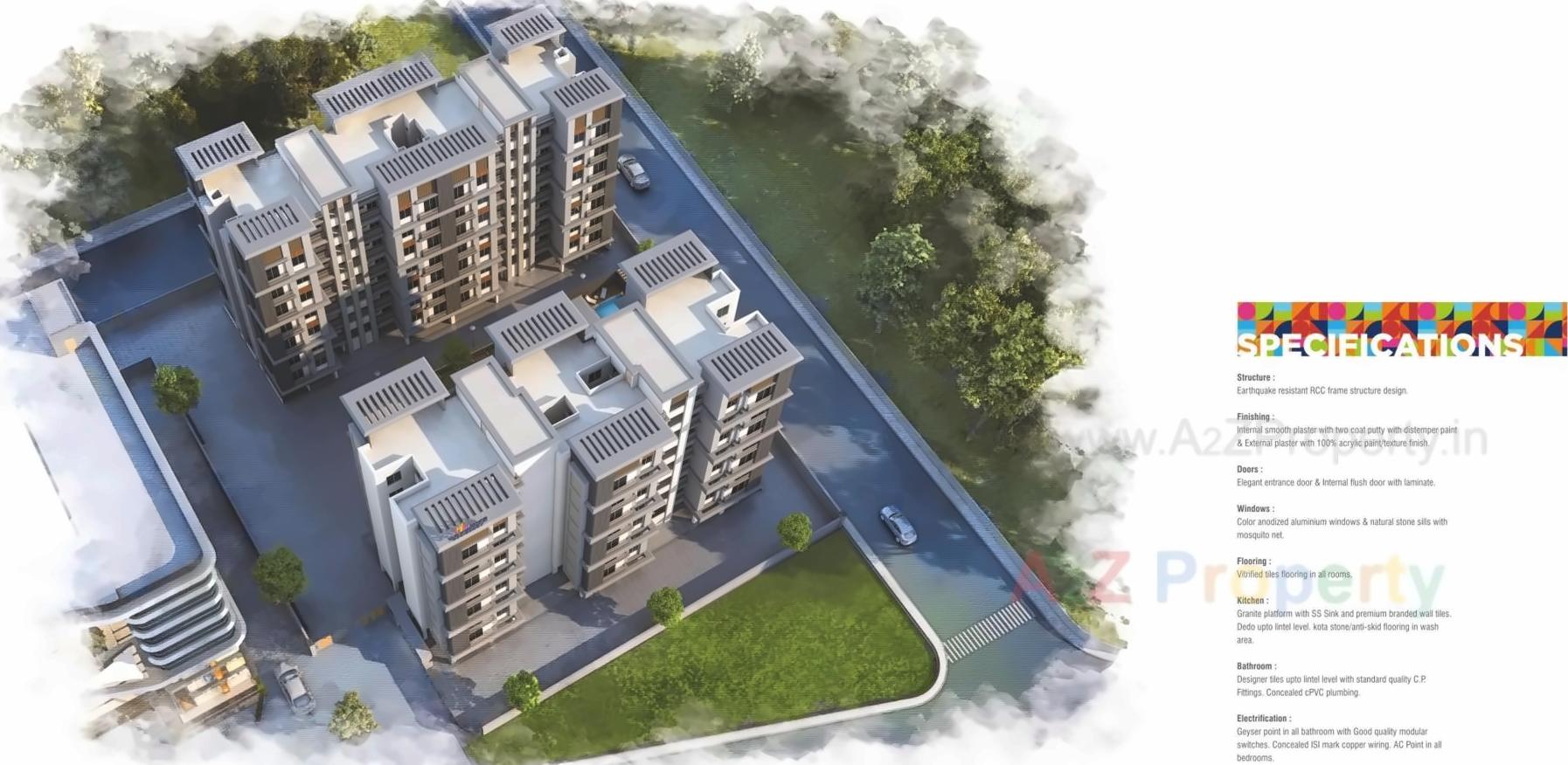 3D Elevation of real estate project Brookfieldz Devbhumi Residency located at Manjalpur, Vadodara, Gujarat