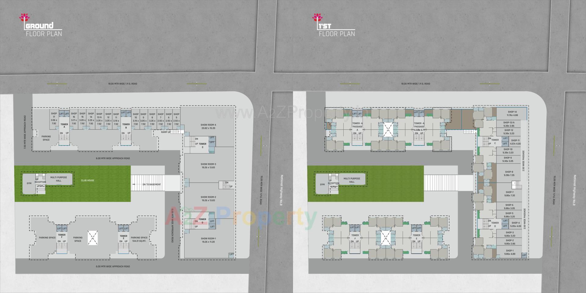 Layout of real estate project Brookfieldz Ishavasyam located at Sayajipura, Vadodara, Gujarat