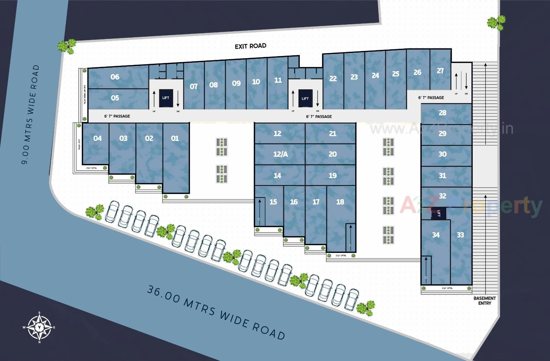 Layout of real estate project Brookfieldz Vinaaya Hub located at Manjalpur, Vadodara, Gujarat