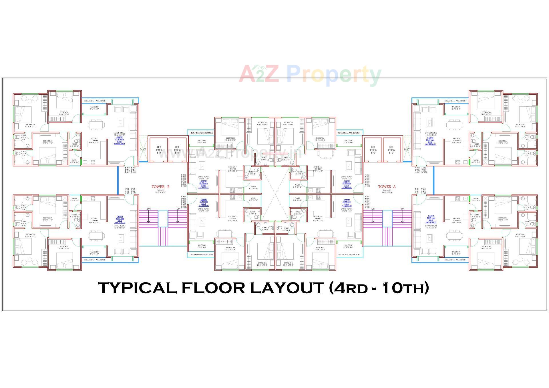 Layout of real estate project Burhani Plaza located at Sayajipura, Vadodara, Gujarat