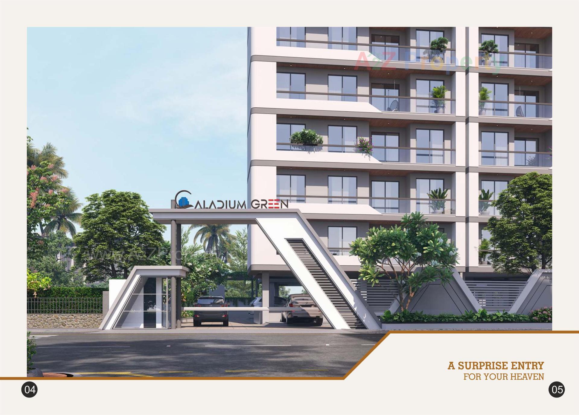 3D Elevation of real estate project Caladium Green located at Bhayli, Vadodara, Gujarat