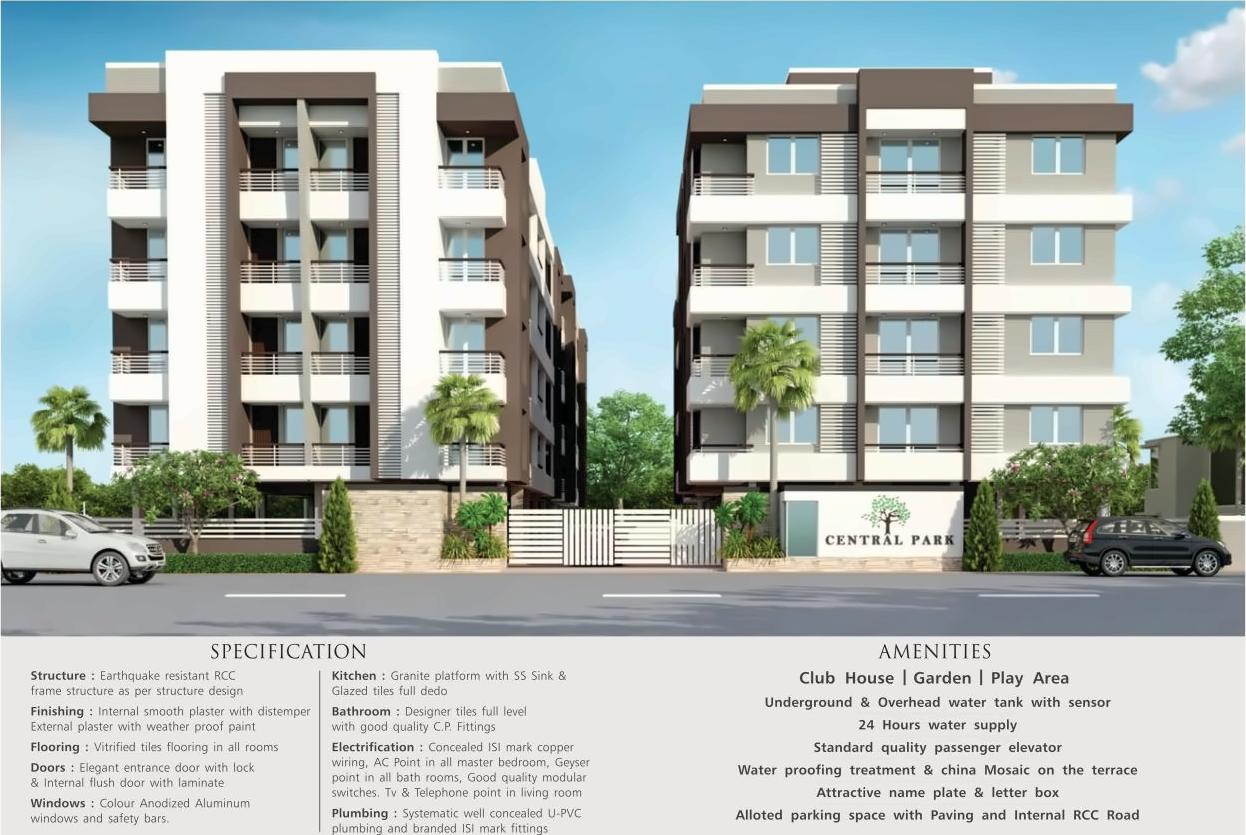 3D Elevation of real estate project Central Park located at Vadodara, Vadodara, Gujarat