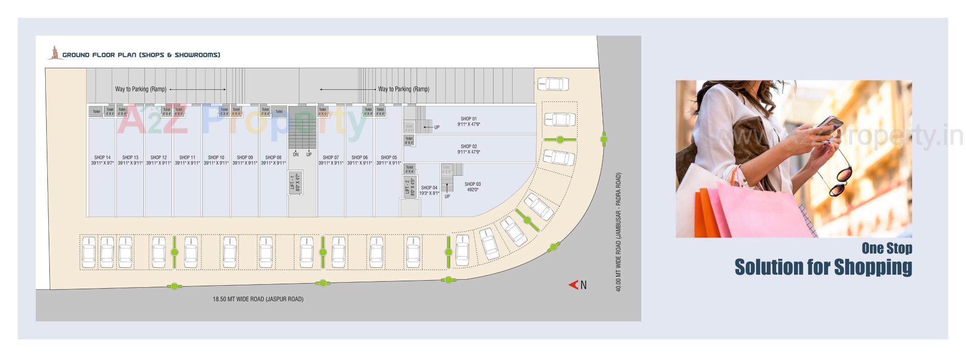 Layout of real estate project City Center located at Padra, Vadodara, Gujarat