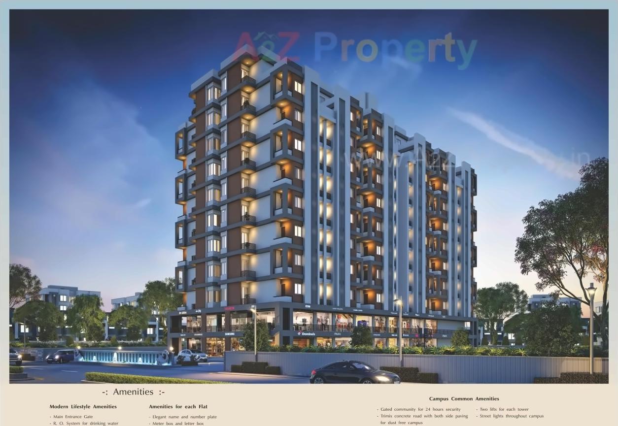 3D Elevation of real estate project City Hub located at Babajipura, Vadodara, Gujarat