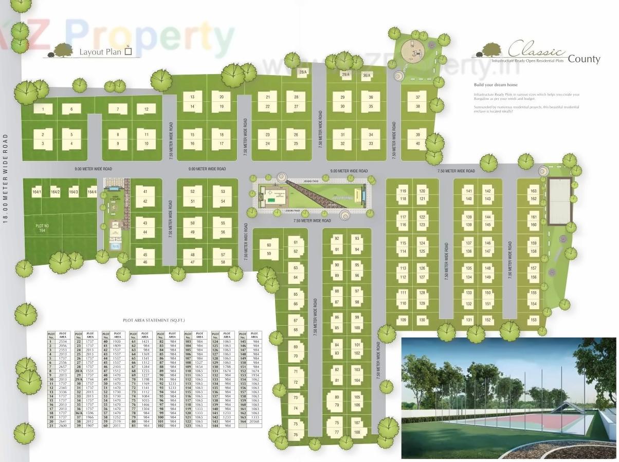 Layout of real estate project Classic County located at Bhayli, Vadodara, Gujarat
